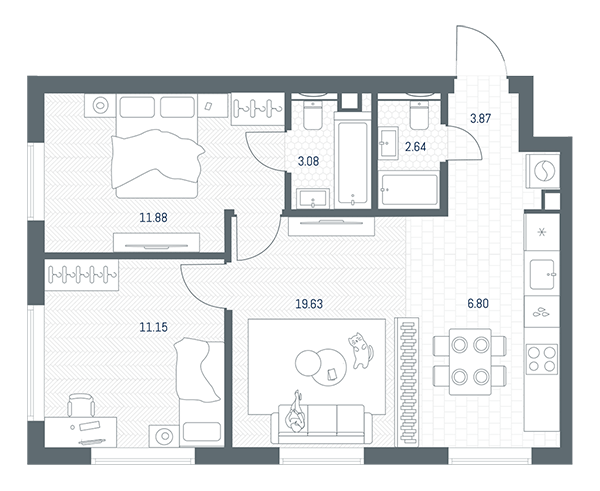 2-Комнатные квартиры