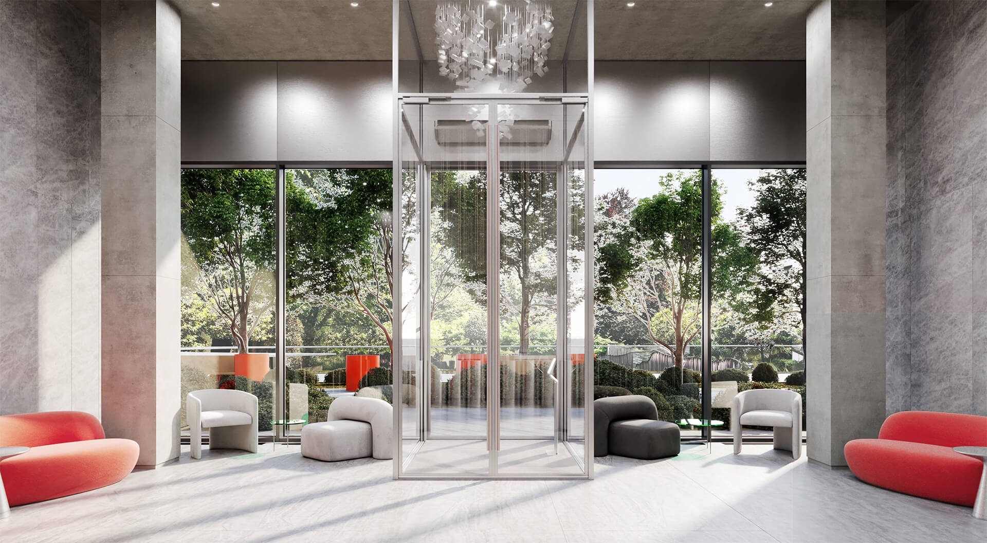 Лобби и входная группа жилого комплекса